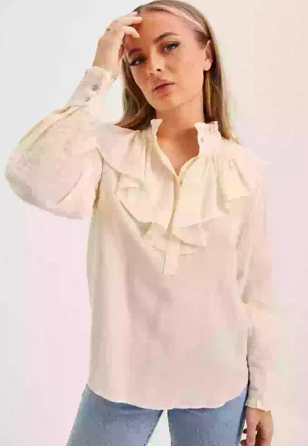 Co'couture Callum Volant Blouse Volangblusar Powder