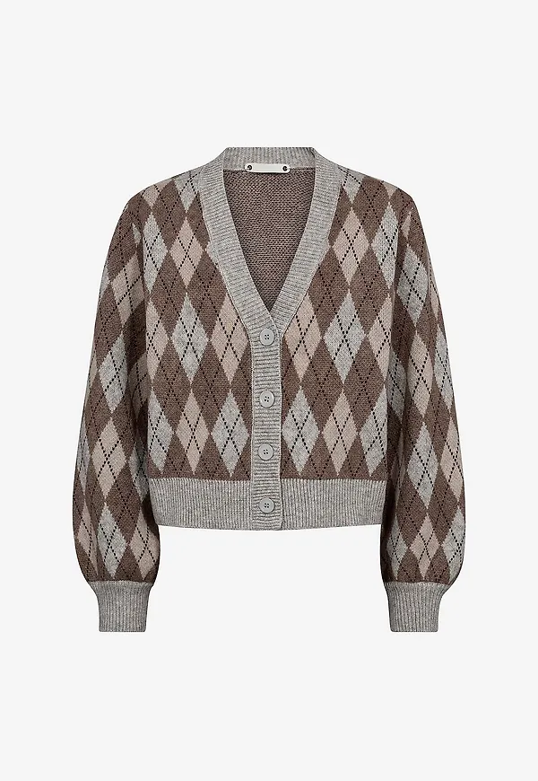 co'couture - Cardigan ccRow Check - Brun