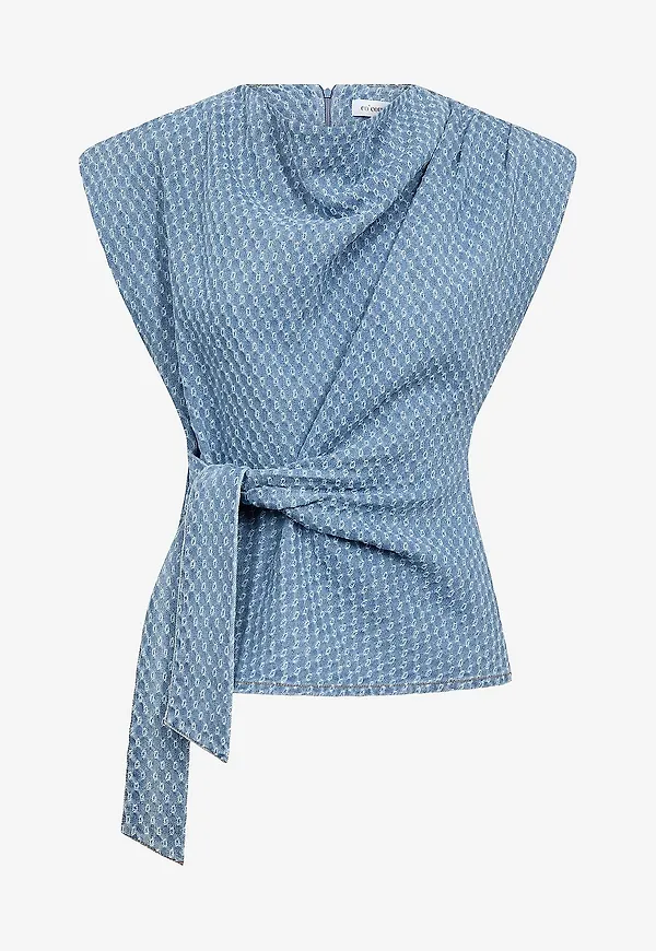 co’couture - Denimblus AntoCC Denim Pleat Top - Blå