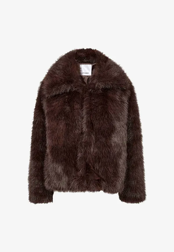 co’couture - Fuskpälsjacka AikoCC Furry Jacket - Brun