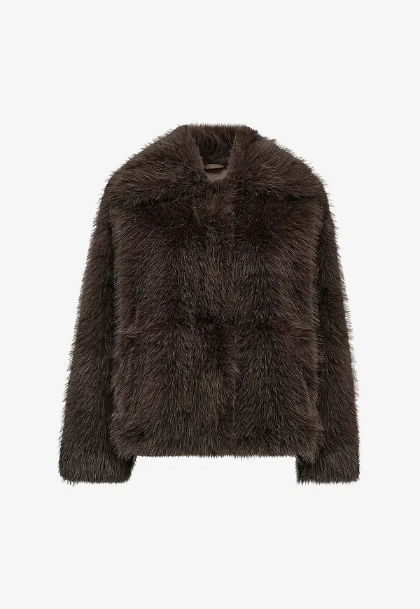 co'couture - Fuskpälsjacka KitaCC Furry Jacket - Brun