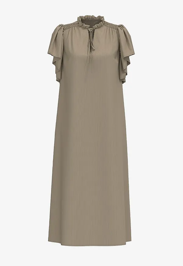 co'couture - Klänning HeraCC SS Frill - Beige