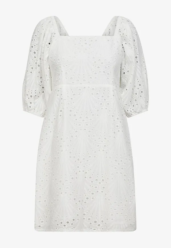 co’couture - Klänning NayaCC Anglaise Knot Dress - Vit – Ellos
