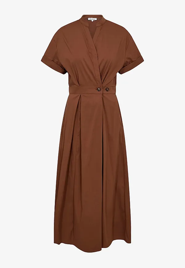 co'couture - Maxiklänning Elaracc Wrap SS - Brun