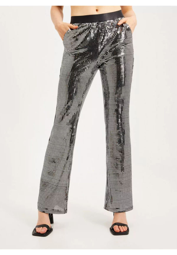 Co'couture Mirror Flare Pant Utsvängda byxor Silver