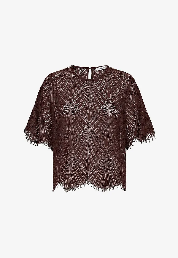 co'couture - Spetsblus Leticc Lace Blouse - Brun