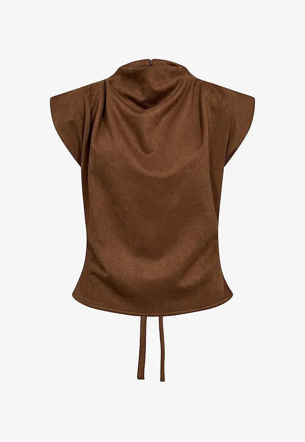 co’couture - Topp BobbieCC Pleat Top - Brun