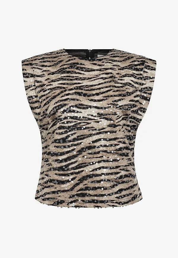 co'couture - Topp TigerCC Sequin Top - Beige