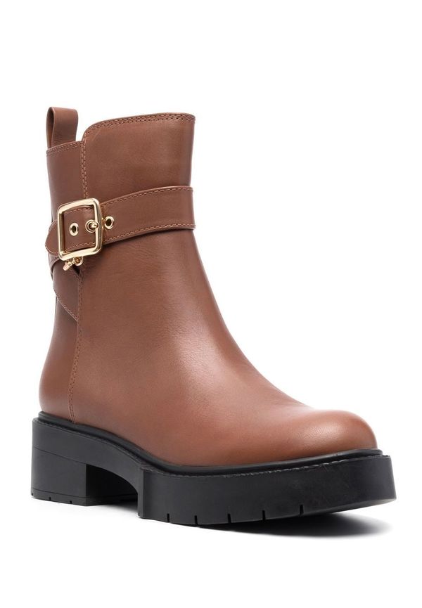 Coach ankelboots med snörning - Brun