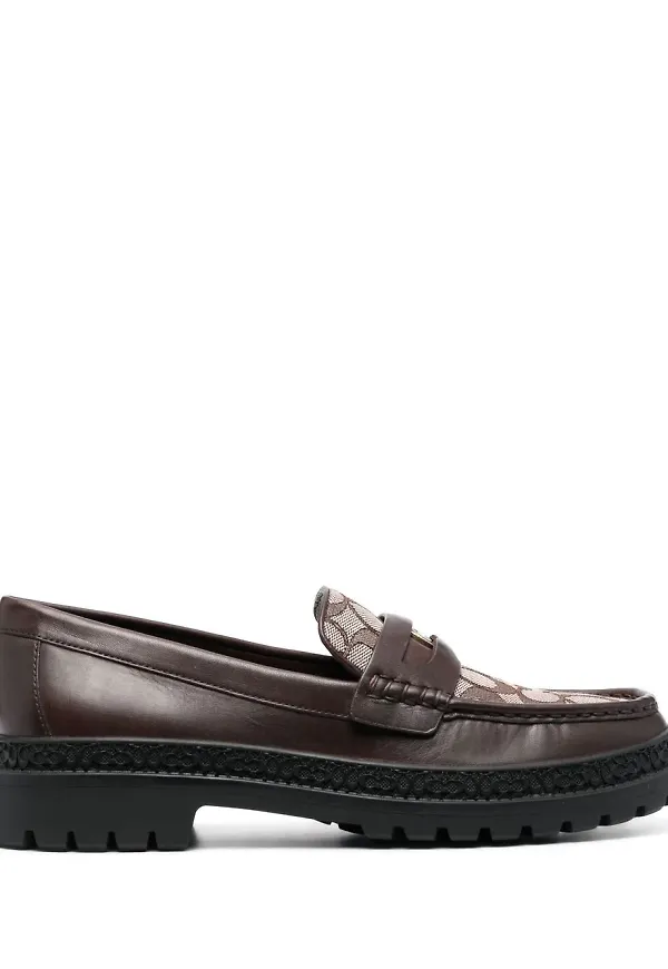 Coach loafers med monogram - Brun