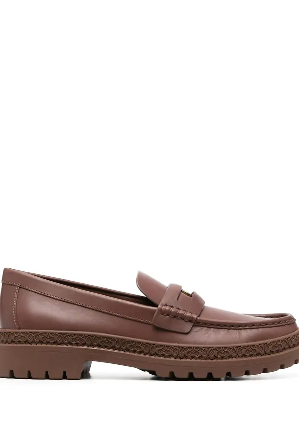 Coach loafers med myntdetalj - Brun