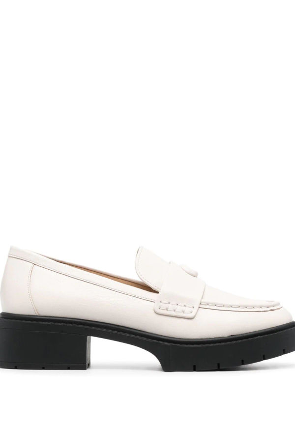 Coach läderloafers med grov sula - Neutral