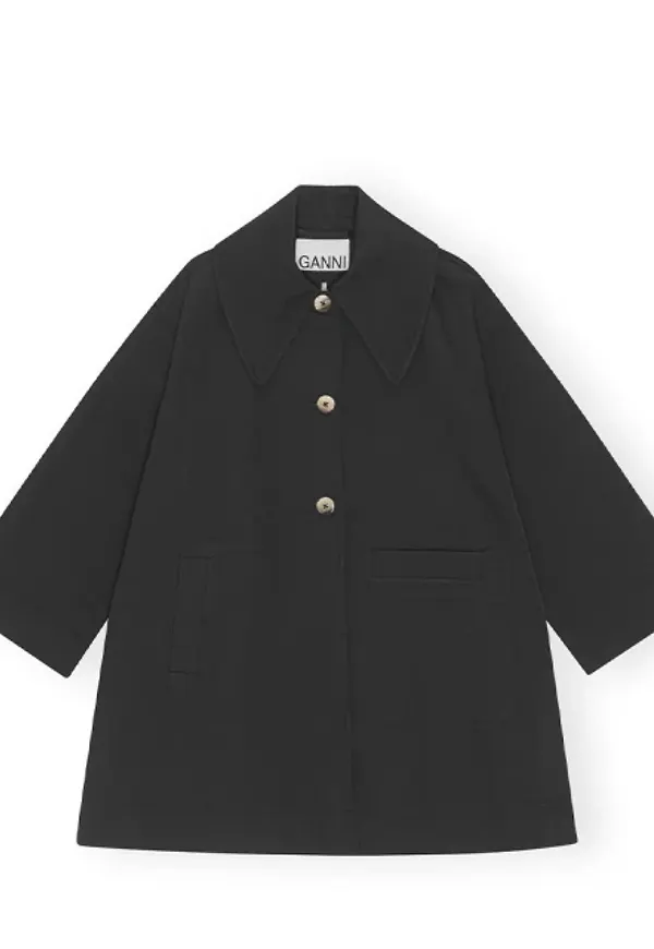Coat Heavy Twill Oversized Midi Jacket