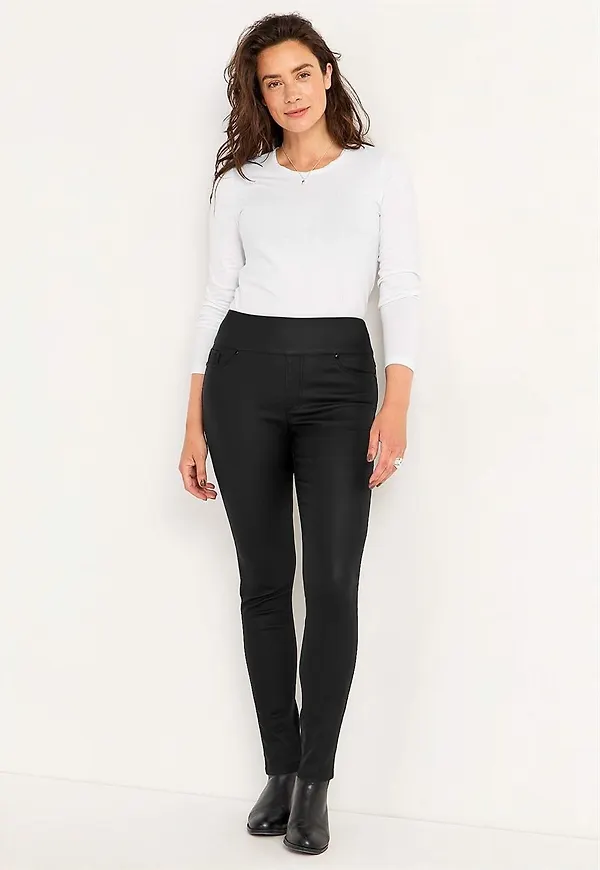 Coatade jeggings med smala ben