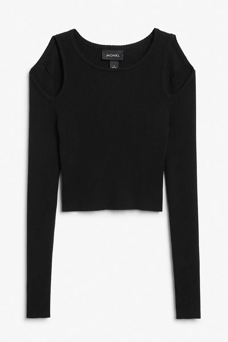 Cold shoulder crop top - Black