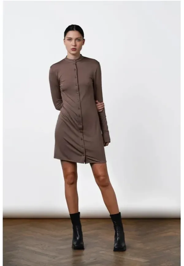 Coline Dress - Deep Taupe
