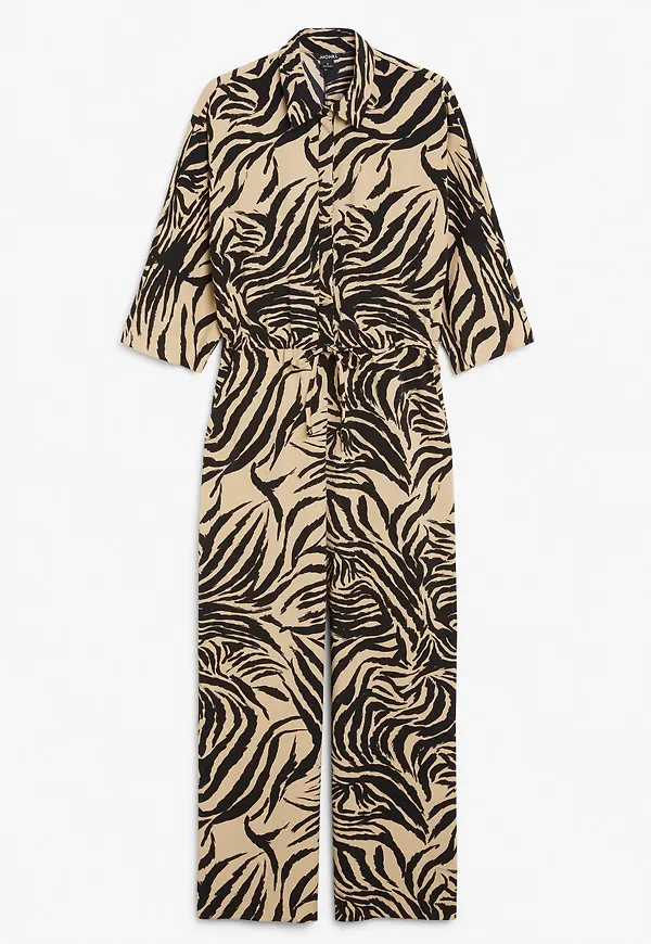 Collar jumpsuit - Beige
