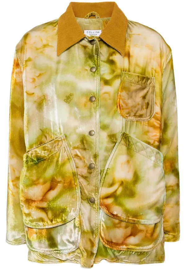 Collina Strada Molten Floral jacka - Guldfärgad