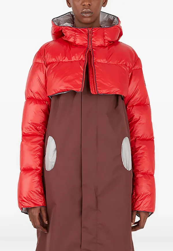 Colmar puffjacka med huva - Röd