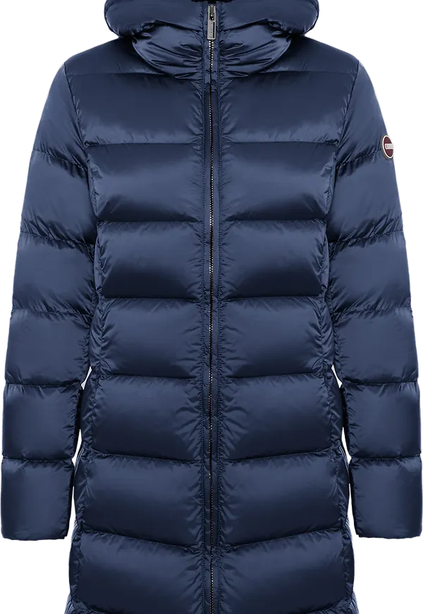 Colmar Women´s Long Down Jacket With Hood Navy Blue