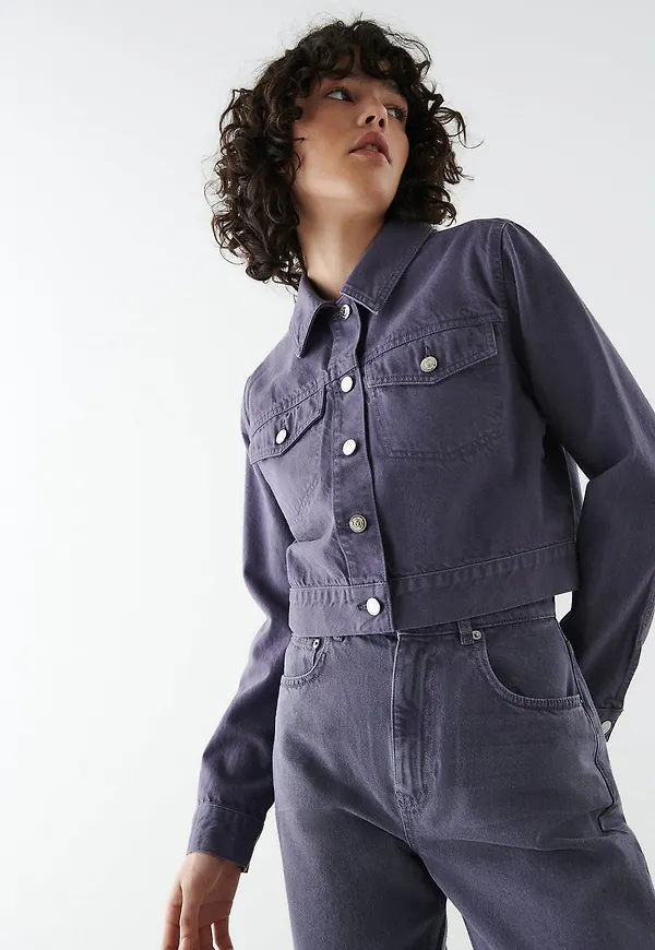 Coloured denim jacket