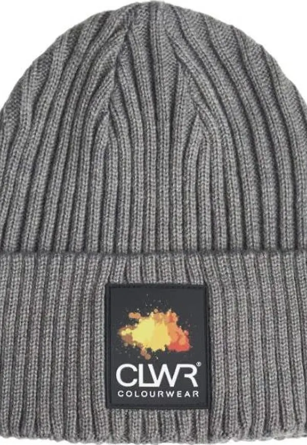 ColourWear Badge Beanie Grey Mel