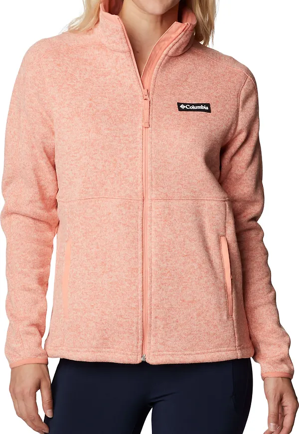 Columbia Women's Sweater Weather Full Zip Summer Peach, Heather