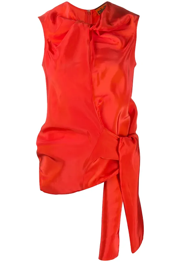 colville blus med knytning - Orange