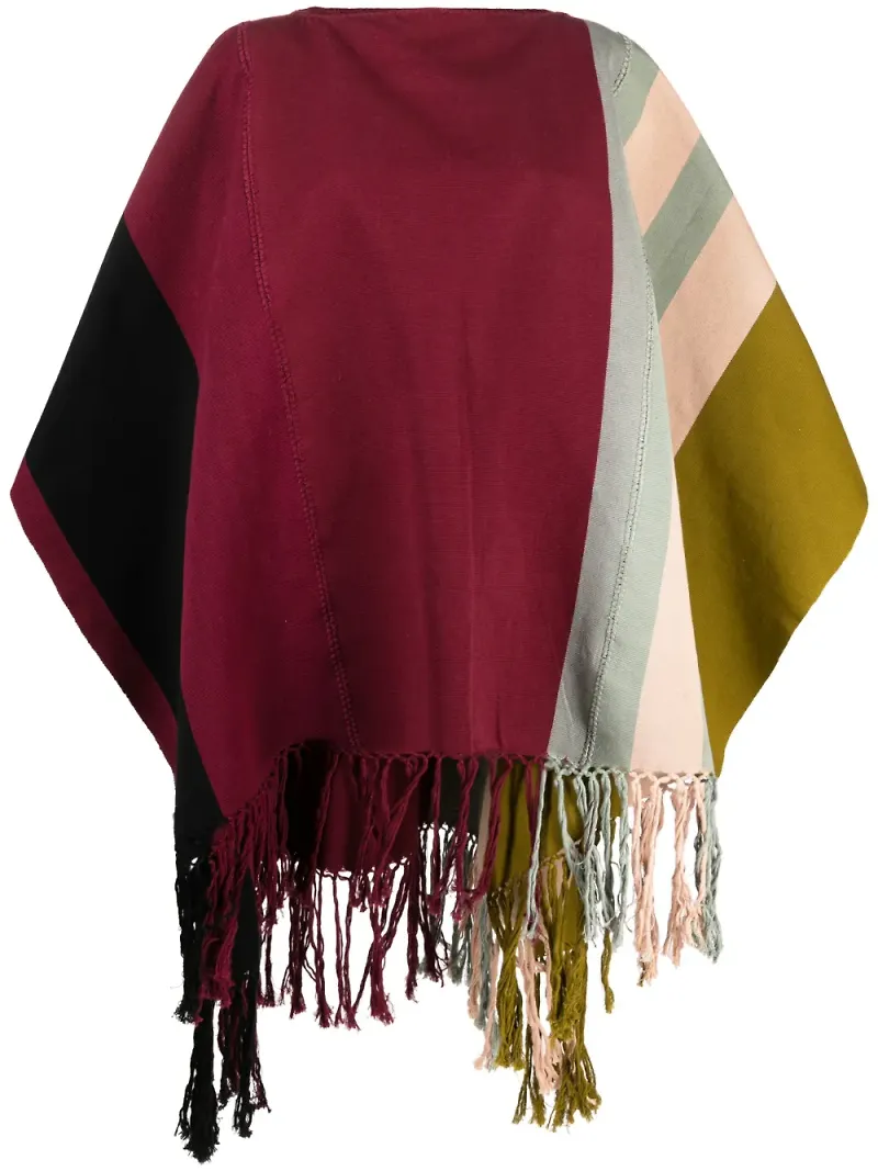 colville randig poncho - Röd