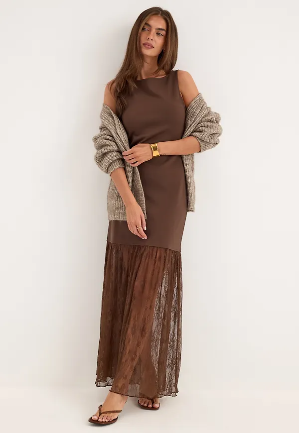 Combined Lace Maxi Dress