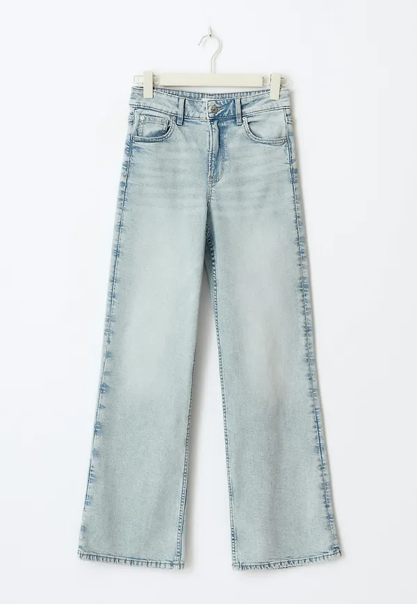 Gina Tricot - Comfy wide petite jeans - wide jeans - Blå - 34 - Dam