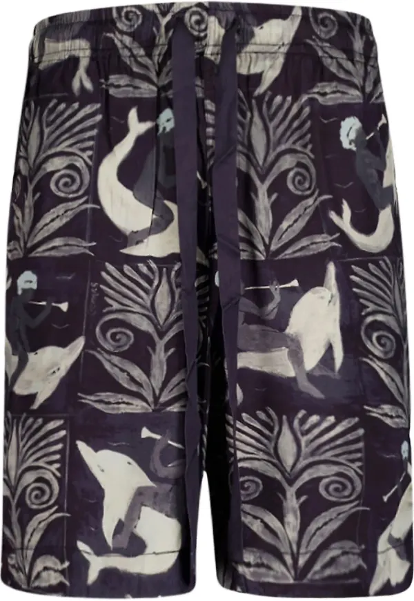 COMMAS shorts med grafiskt tryck - Svart