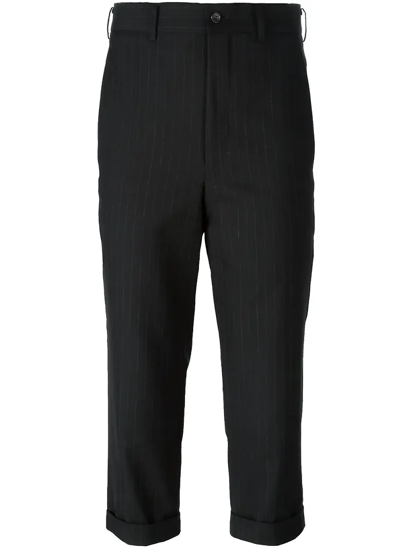 Comme Des Garçons Comme Des Garçons cropped pinstripe trousers - Svart