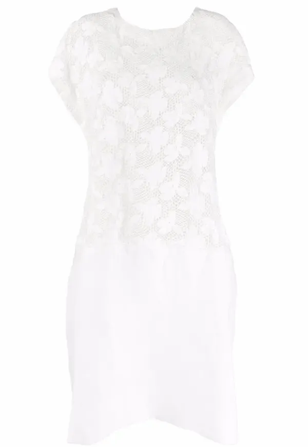 Comme Des Garçons Comme Des Garçons klänning med blomsterbrodyr - Vit – Farfetch