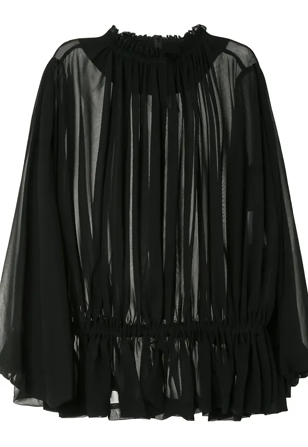 Comme Des Garçons draperad blus - Svart