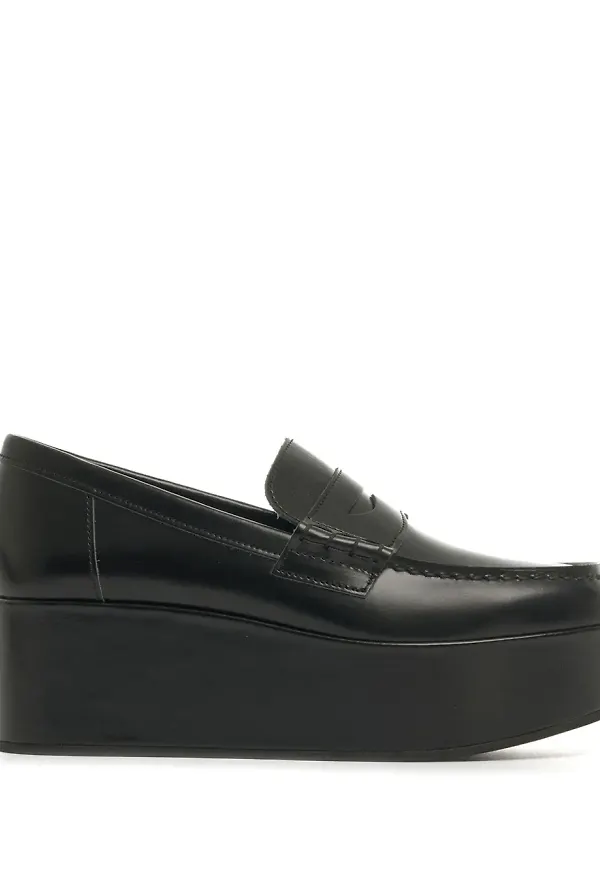 Comme Des Garçons Girl pennyloafers med platåsula - Svart