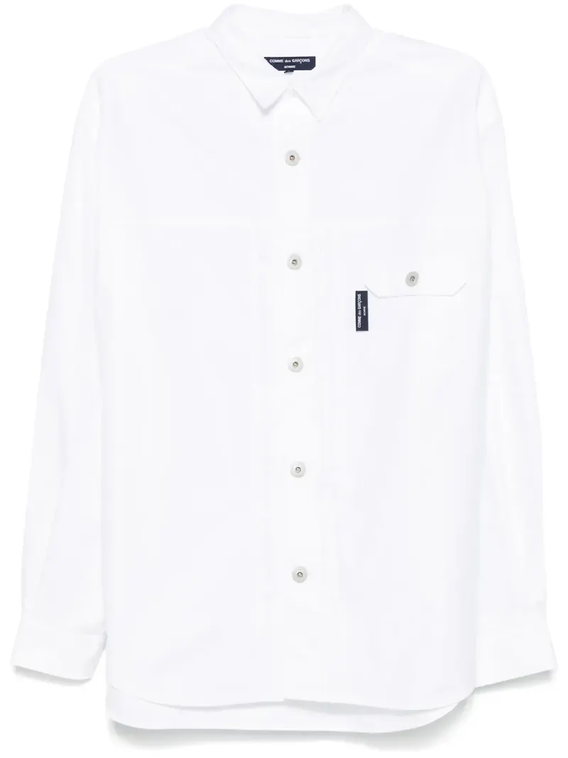 Comme des Garçons Homme skjorta med veckad detalj - Vit