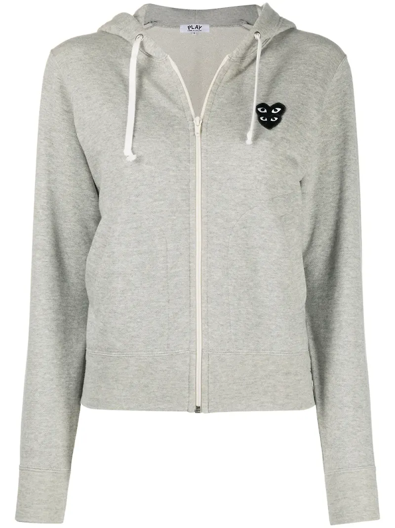 Comme Des Garçons Play hoodie med hjärta - Grå