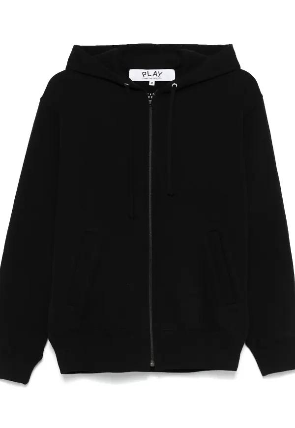 Comme Des Garçons Play hoodie med märkets kännetecknande hjärtmärke - Svart