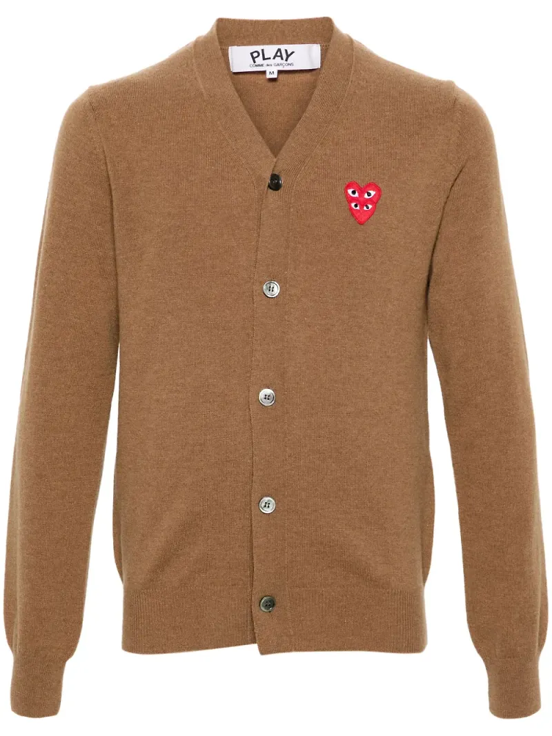 Comme Des Garçons Play kofta med hjärtmärke - Brun