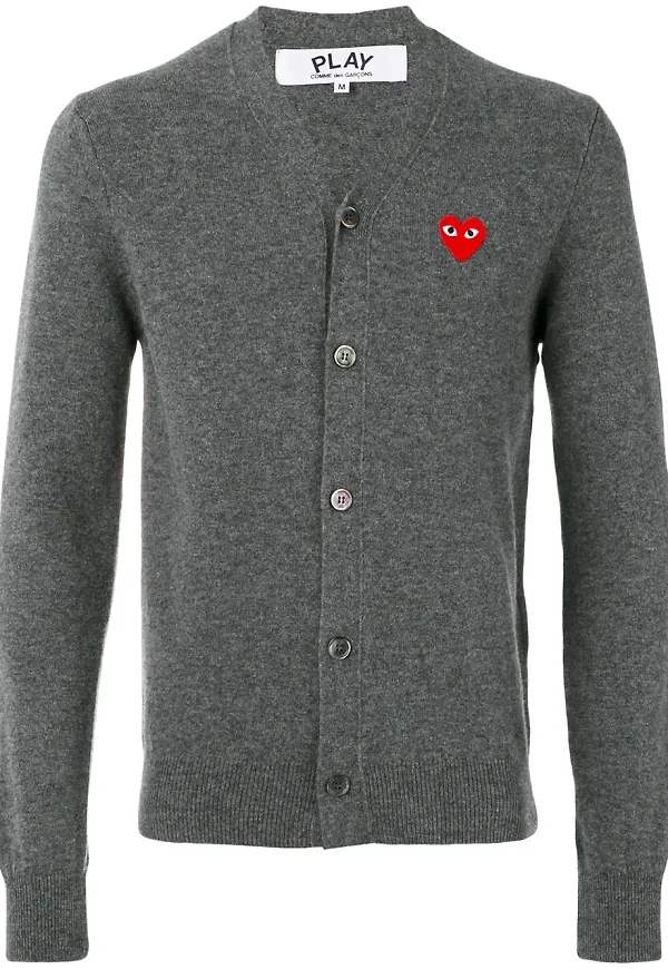 Comme Des Garçons Play tunn cardigan - Grå