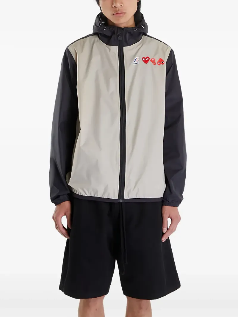 Comme Des Garçons Play x K-Way Claude jacka med huva - Neutral