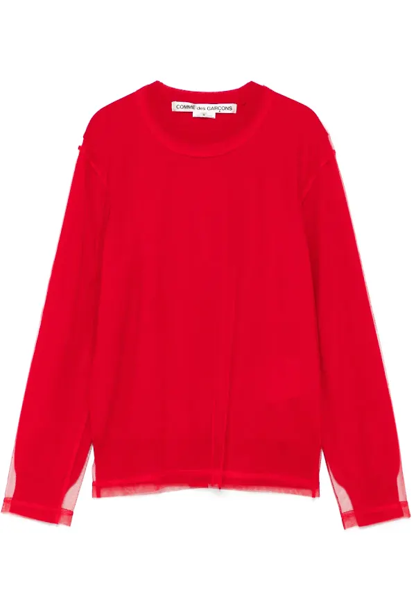 Comme Des Garçons topp med lagerdesign - Röd