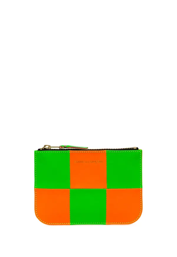 Comme Des Garçons Wallet Fluo fyrkantig pouch med dragkedja - Grön