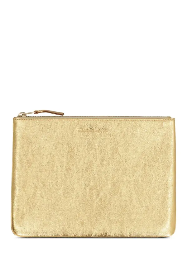 Comme Des Garçons Wallet läderplånbok - Guldfärgad
