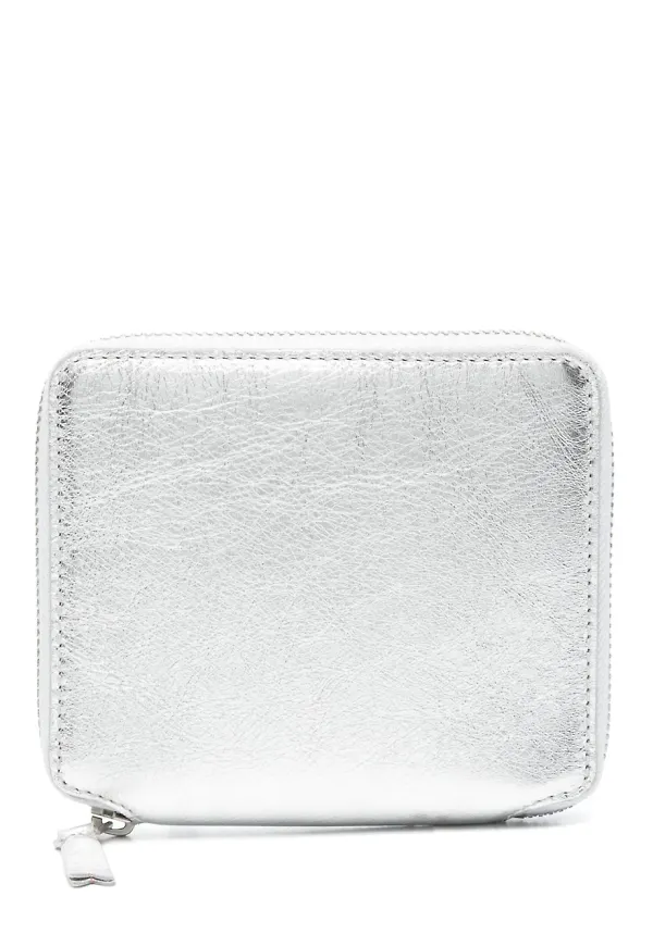 Comme Des Garçons Wallet läderplånbok med dragkedja - Silverfärgad