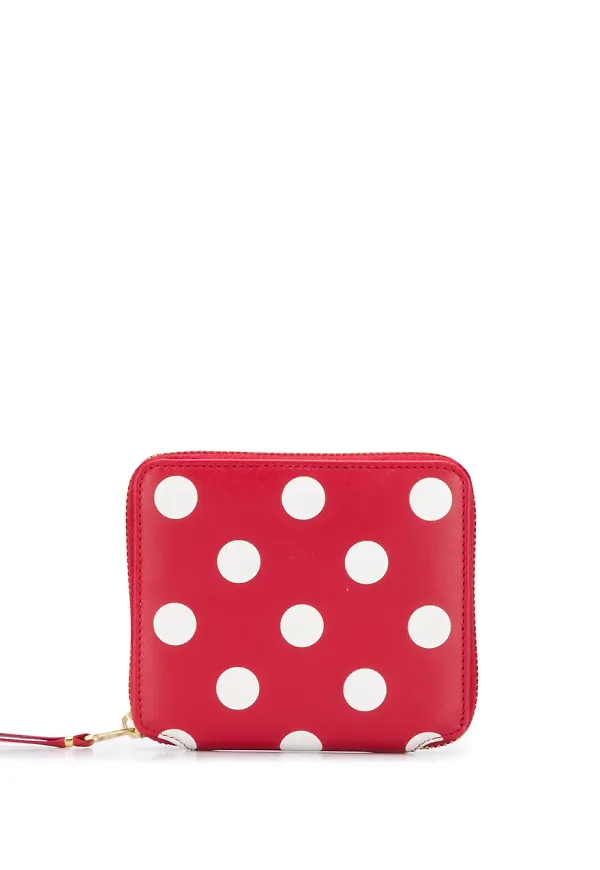 Comme Des Garçons Wallet prickig läderplånbok - Röd