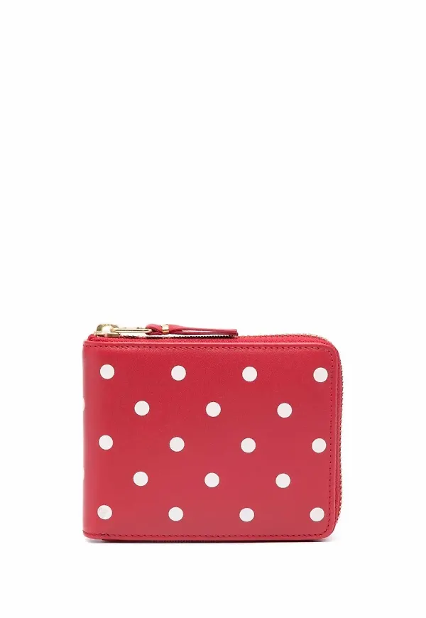 Comme Des Garçons Wallet prickig läderplånbok - Röd