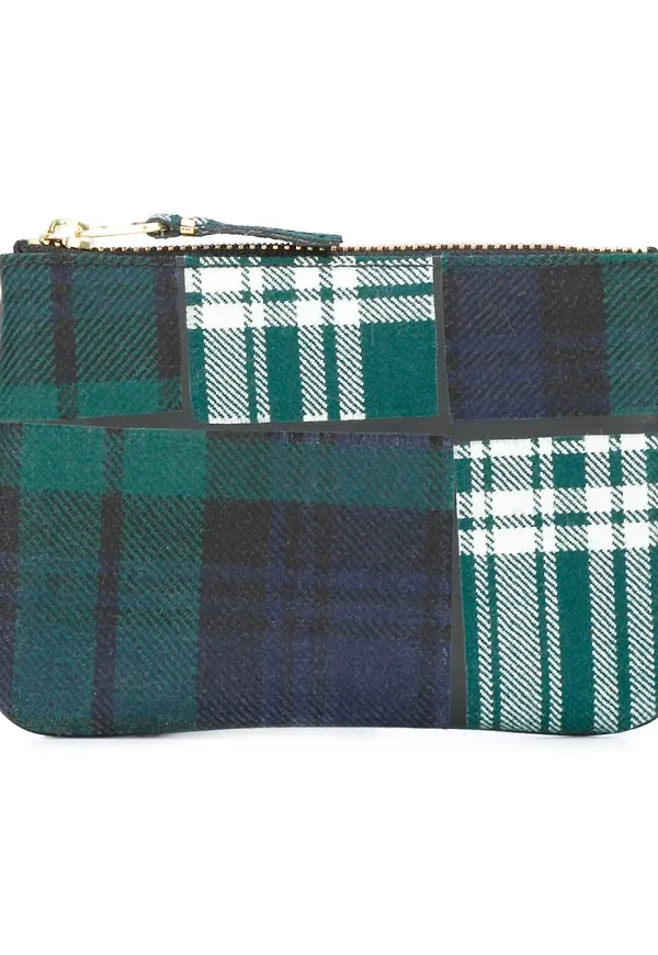 Comme Des Garçons Wallet tartan coin purse - Grön