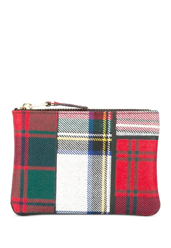 Comme Des Garçons Wallet tartan pouch - Röd